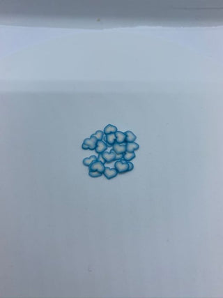 Lyseblå hvid hjerte 20stk