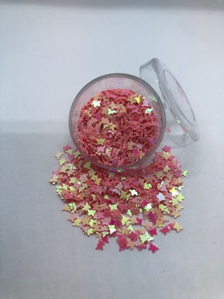 Metal Sommerfugl Babylyserød