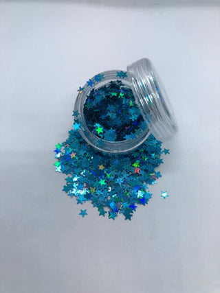 Metal Stjerner Lyseblå