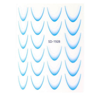 Nail Art Sticker 06 Blå – French ombre