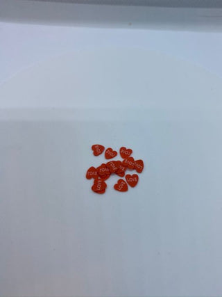 Rødt fimo love hjerte 20 stk