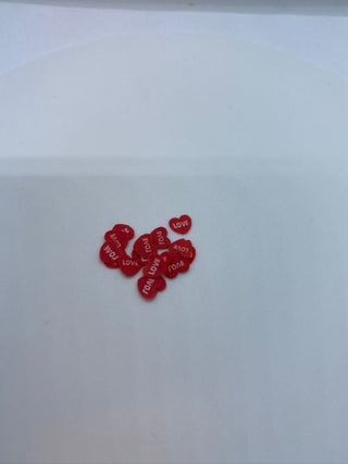 Rødt fimo love hjerte 20 stk