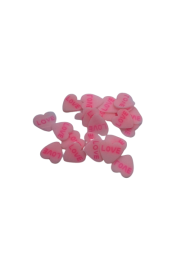 Lyserødt fimo love hjerte 20 stk