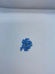 Mørkeblåt - hvidt blad medium 