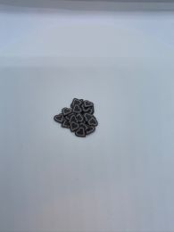 Mørkebrunt hvidt hjerte 20stk